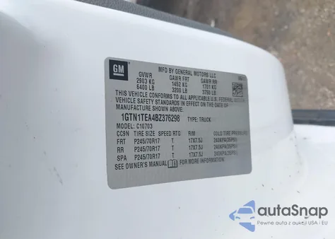 2011 GMC Sierra 1500 Work Truck from USA, damaged, VIN 1GTN1TEA4BZ376298